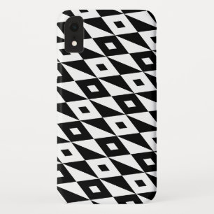 Black and white modern lozenges pattern Case-Mate iPhone case