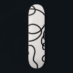 Black And White Modern Minimal Line Brush Strokes Skateboard<br><div class="desc">Mid Century Modern Abstract Brush Strokes – Minimal Line – Cream white background with black minimal lines.</div>