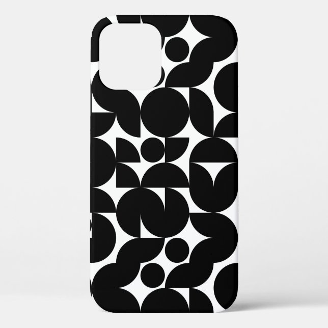 Black and white modern minimalism pattern Case-Mate iPhone case (Back)