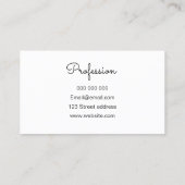 Black and white modern minimalist business card (Back)