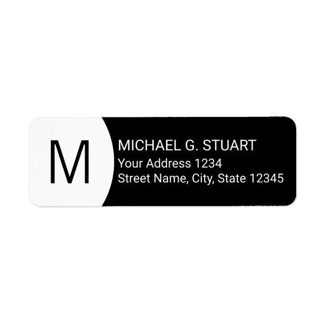 Black and White Modern Minimalist Monogram (Front)