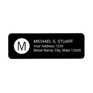 Black and White Modern Minimalist Monogram