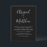 Black and White Modern Minimalist Wedding Invitation<br><div class="desc">Personalise this Black and White Simple and Elegant Double Sided Invitation with your message and details. This chic invitation includes modern and elegant stylish simple handwritten script typography for the special Wedding to Be celebration.</div>