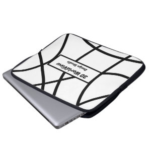 black and white Modern Minimalistic Abstract  Laptop Sleeve