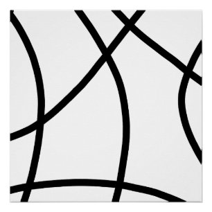black and white Modern Minimalistic Abstract  Poster