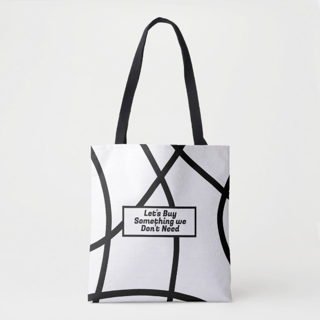 black and white Modern Minimalistic Abstract  Tote Bag (Front)