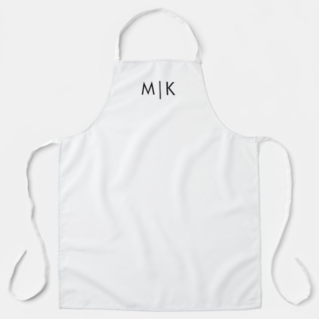 Black and White | Modern Monogram Apron (Front)