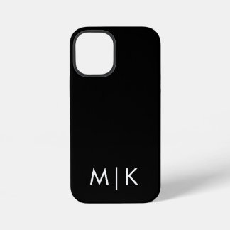  Black and White Modern Monogram  iPhone 12 Mini Case