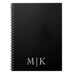 Black and White   Modern Monogram Notebook