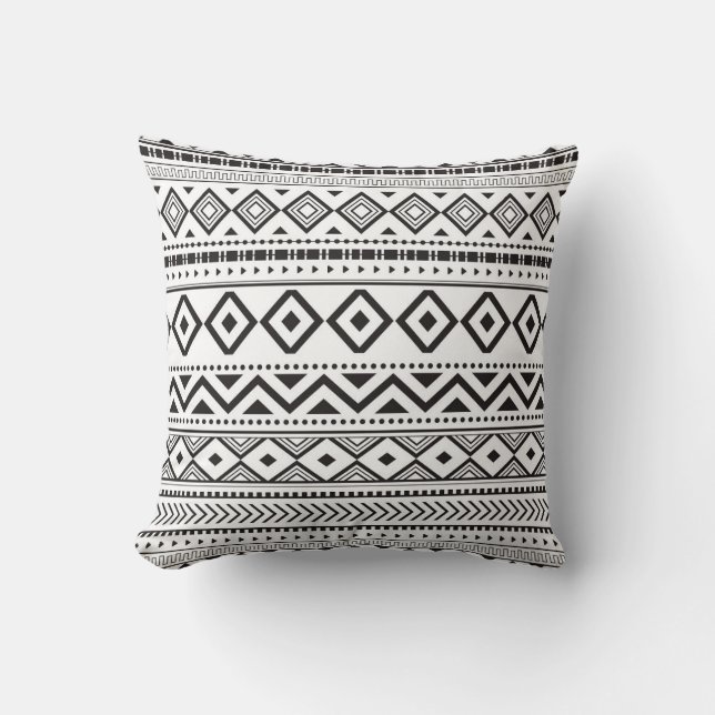 Black and white modern pattern cushion (Front)