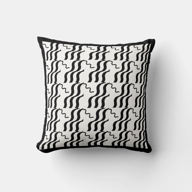 black and white modern  pillow (Front)