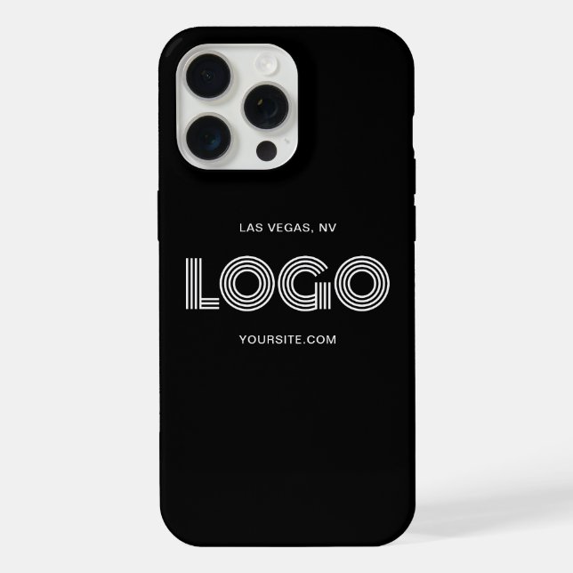 Black and White Modern Rectangular Logo iPhone Case (Back)