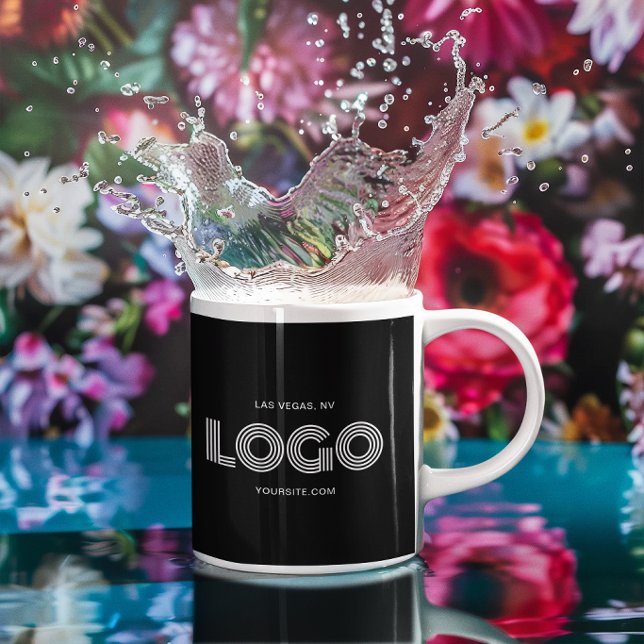 Black and White Modern Rectangular Logo Promo Coffee Mug (Black and White Modern Rectangular Logo Promo Coffee Mug)