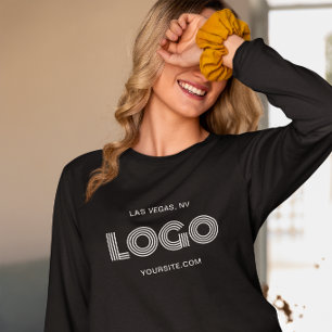 Black and White Modern Rectangular Logo T-Shirt