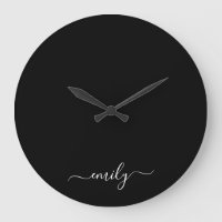 Black and White Modern Script Monogram Name