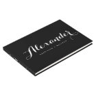 Black and White Modern Script Wedding Guestbook
