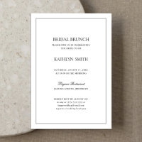 Black and White Modern Simple Border Bridal Brunch