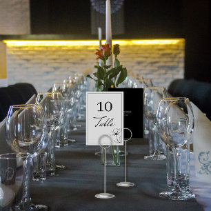 Black and White Modern Simple Wedding Table Number