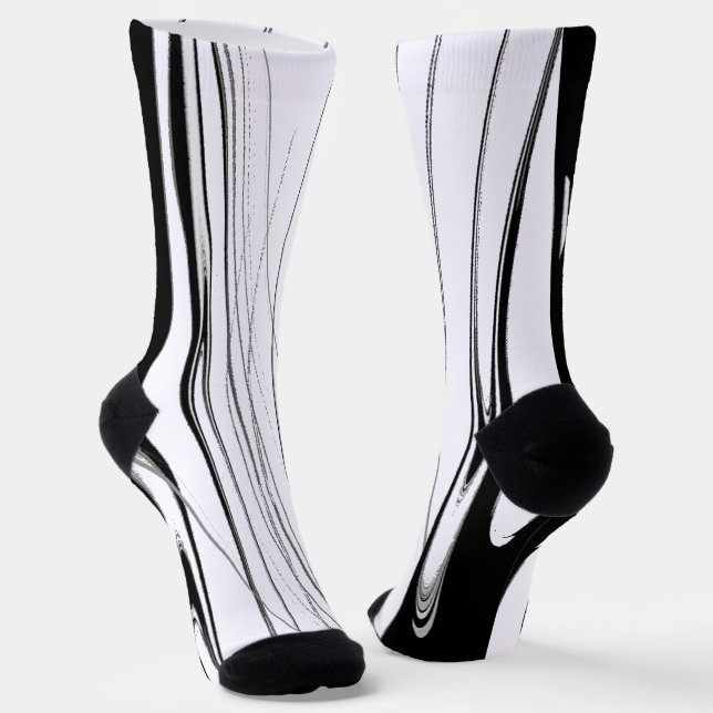 Black and White Modern Socks (Angled)