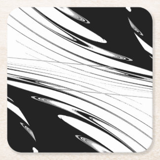 Black and White Modern Square Paper Coaster