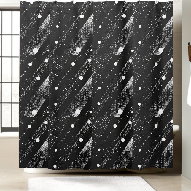Black and White  Modern Style Shower Curtain (Creator Uploaded)