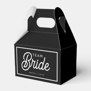 Black and White Modern Team Bride Custom Favour Bo Favour Box