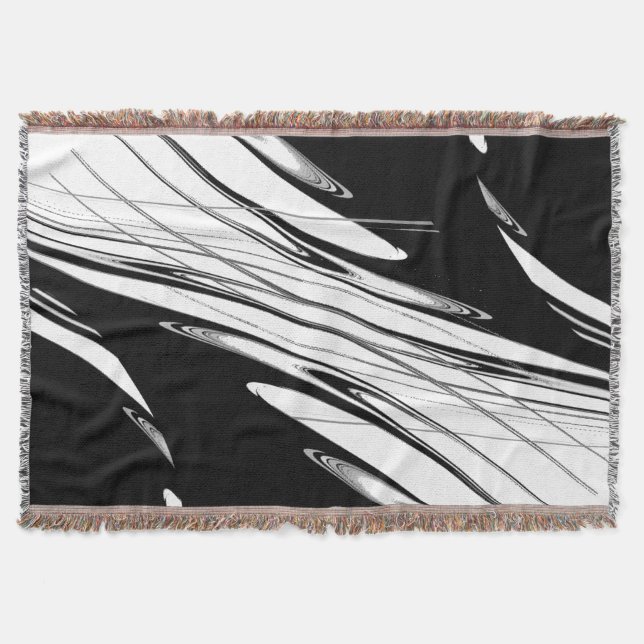 Black and White Modern Throw Blanket (Front)