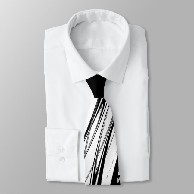 Black and White Modern Tie (Tied)