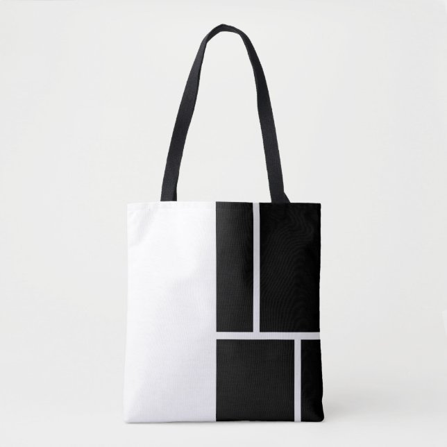 Black and White Modern Tote Bag (Front)