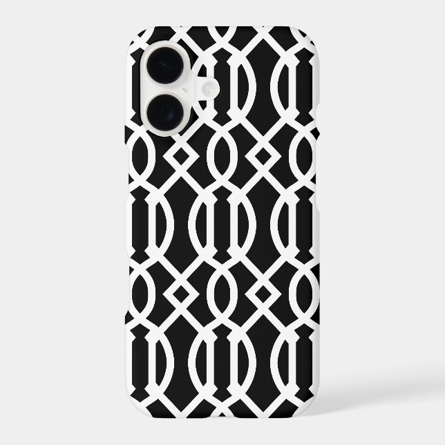 Black and White Modern Trellis Pattern (Back)