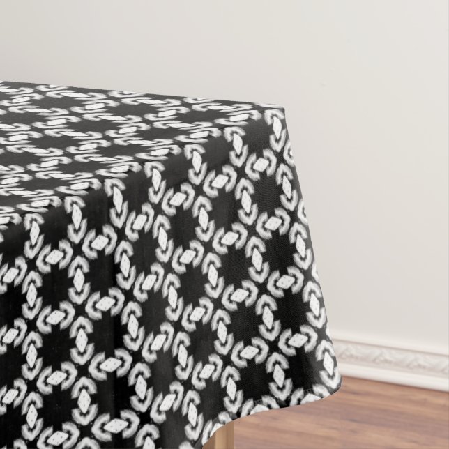 Black and White Modern Urban Pattern Tablecloth (In Situ)