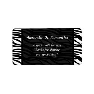 Black and White Modern Wedding Gift or Favour Labe Label