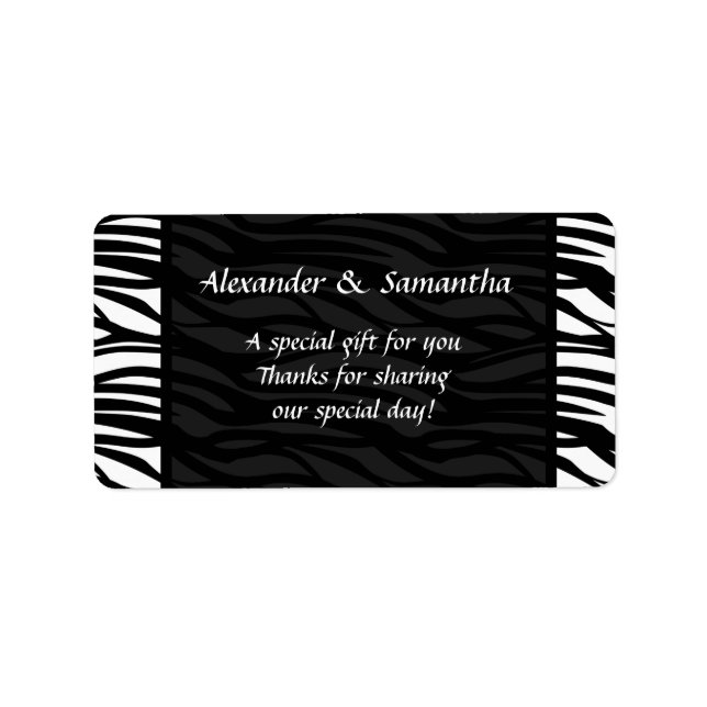 Black and White Modern Wedding Gift or Favour Labe Label (Front)