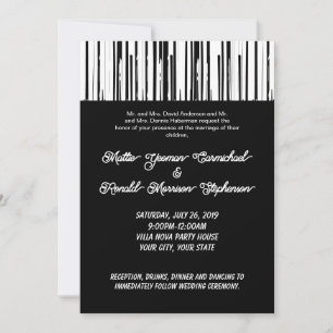 Black and White Modernist Stripe Invitation