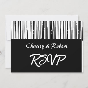 Black and White Modernist Stripe Invitation