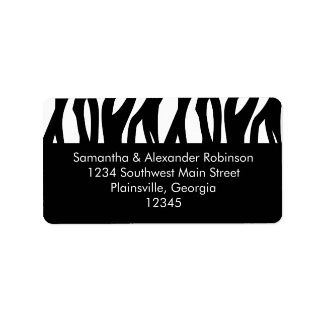 Black and White Modernist Stripe Label (Front)