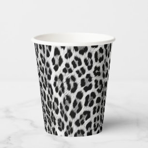 Black and white monochrome, leopard pattern paper cups