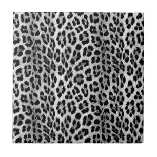 Black and white monochrome, leopard pattern tile