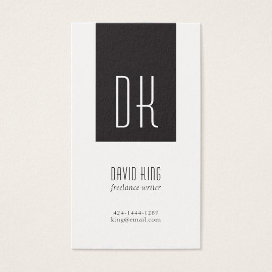 Black and White Monogram Business Card