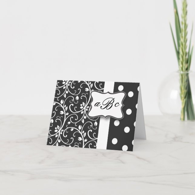Black and White Monogram Card (Front)