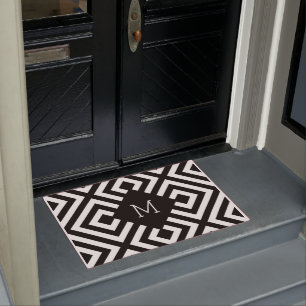 Black and White Monogram Doormat