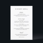 Black and White Monogram Elegant Wedding Menu<br><div class="desc">Elegant wedding menu featuring a classic style combining modern sans serif and elegant script fonts.</div>