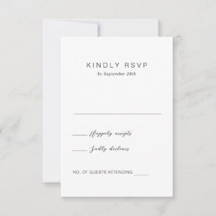 Black and White Monogram Elegant Wedding RSVP Card