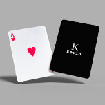Black and white monogram name personalised playing cards<br><div class="desc">Man monogram and name create your own playing cards template in simple black and white. You can change background and text colours by selecting customise option. It can be a special gift for a boyfriend,  husband,  son,  dad,  groom,  best man for a birthday,  wedding,  Christmas,  or graduation.</div>