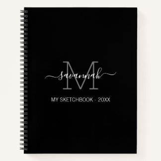  Black And White  Monogram Sketchbook  Notebook