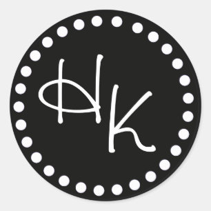 Black and White Monogram Sticker