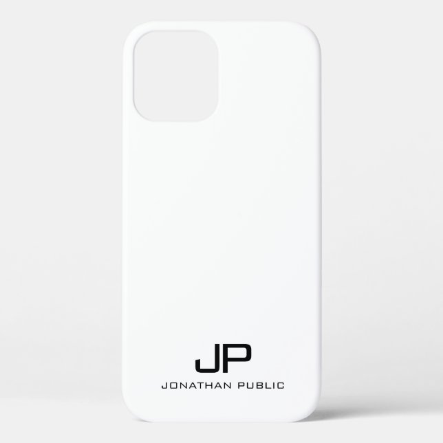 Black And White Monogram Stylish Modern Minimalist Case-Mate iPhone Case (Back)