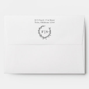Black and White Monogram Wedding Envelopes
