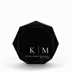 Black and White-Monogram -Wedding Keepsake- Photo Block