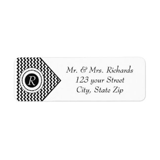 Black and White Monogrammed Chevron